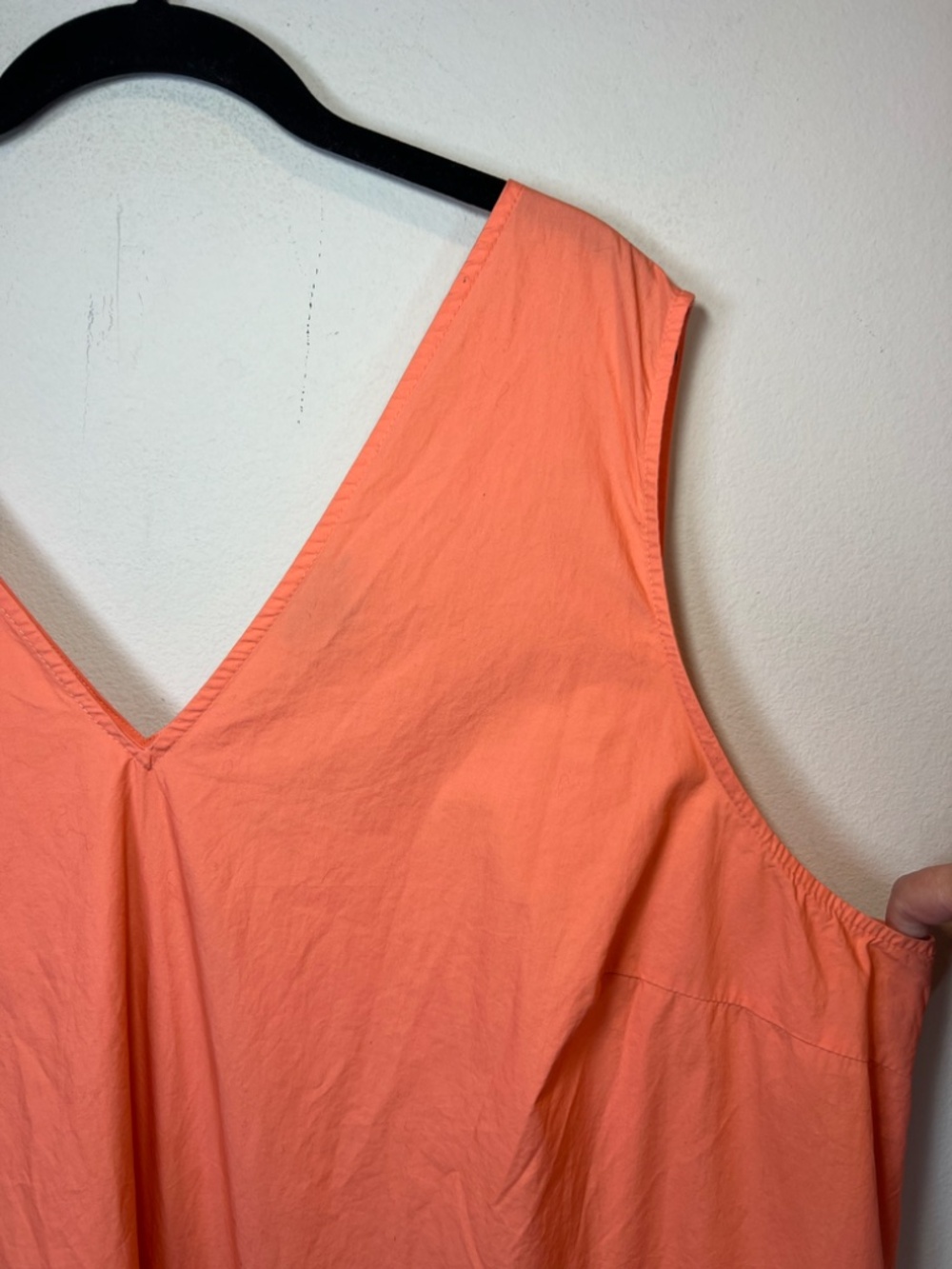 Who What Wear Tiered Sleeveless Midi Dress Coral Orange Cotton Boho Cottage 3X - Picture 3 of 9